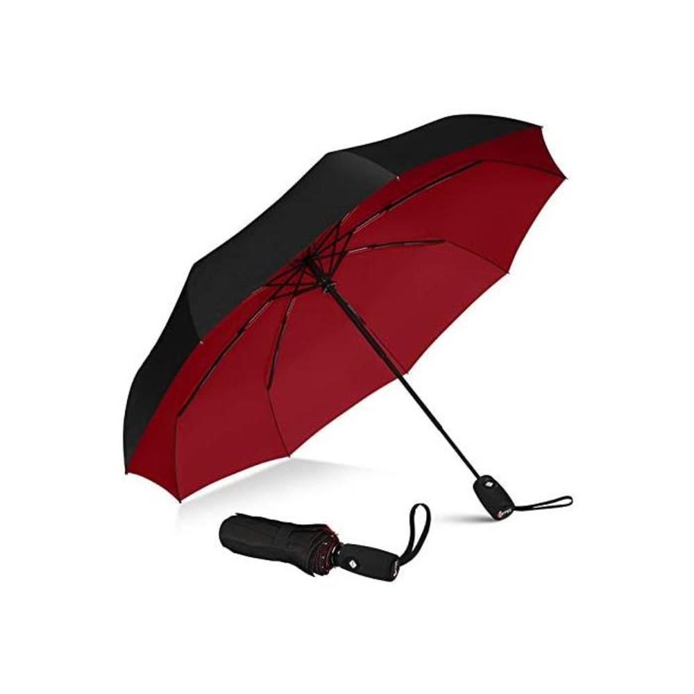 Repel Umbrella Windproof Travel Umbrella with Teflon Coating (Black Red) B07KGJVHMM