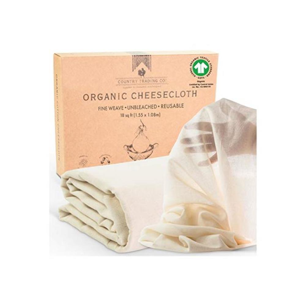 Cheesecloth for Straining - Certified Organic Cotton - Fine Reusable Unbleached Cooking Filter (Large Cut 1.5m x 1.0m) B01FYOB3H0