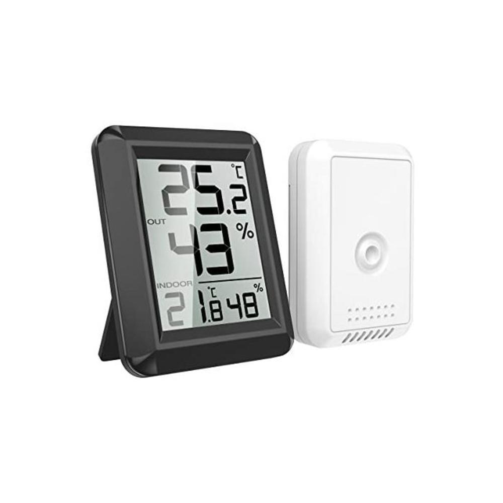 AMIR Digital Hygrometer Indoor Outdoor Thermometer, Humidity Monitor with Temperature Humidity Gauge, Wireless Outdoor Hygrometer, Room Thermometer for Home, Office, Baby Room, etc B07BT6WG26