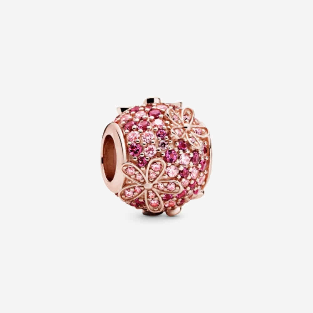 판도라 핑크 페이브 데이지 플라워 참 788797C01, Pandora Pink Pave Daisy Flower Charm 788797C01