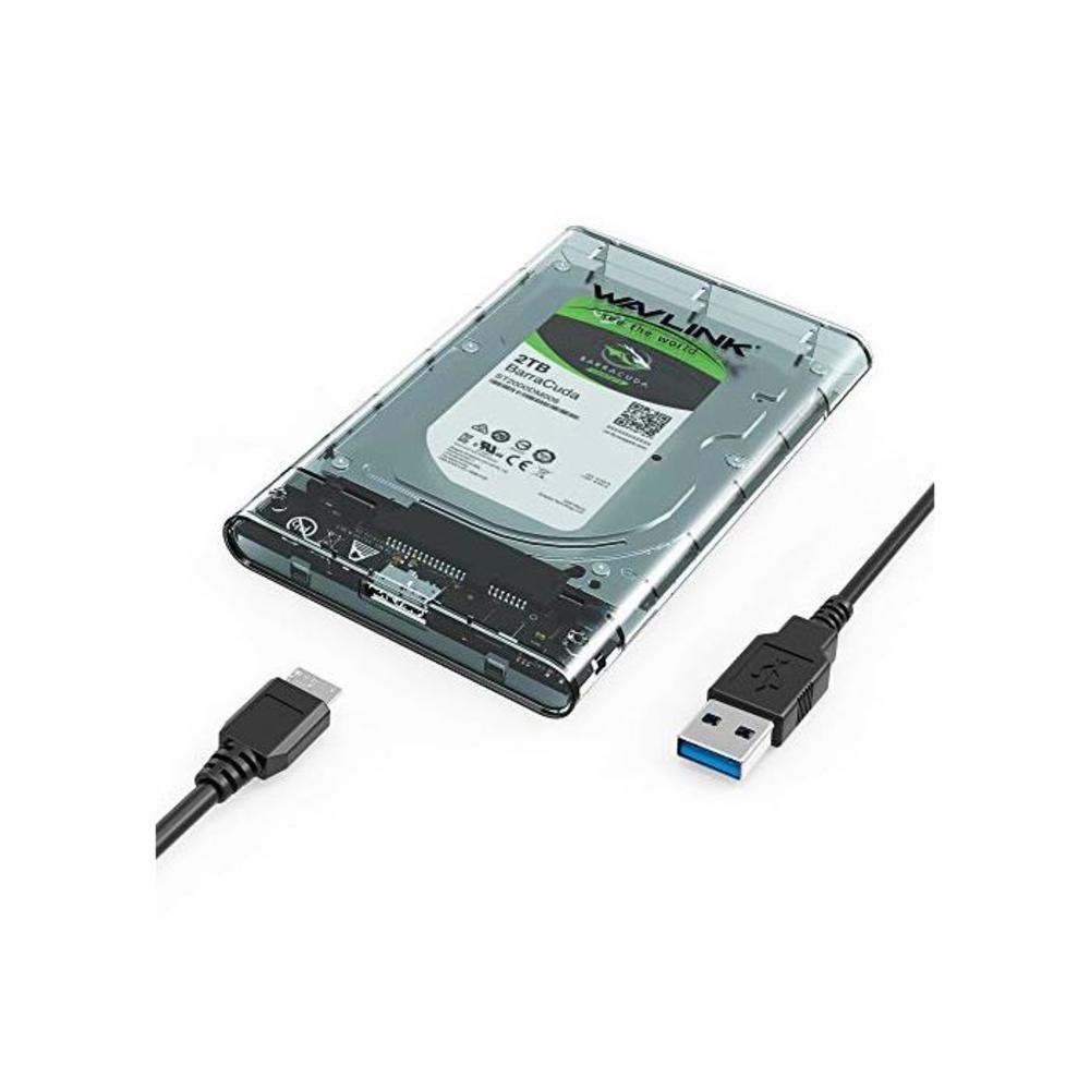 WAVLINK 2.5h External Hard Drive Enclosure, USB 3.0 to SATA SSD Enclosure for 9.5mm / 7mm 2.5 Inch SATA I/II/III/HDD/SSD with 19.7 in USB Cable, Support UASP &amp; 4TB c c B082R2VHJW