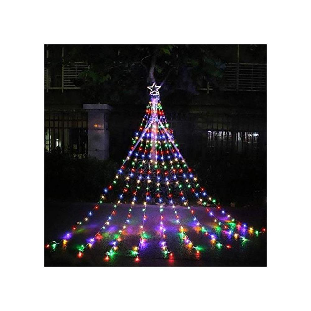 DINGFU Christmas Decorations Outdoor Lights,16.4 ft 320 LED Star Christmas Tree Lights,8 Memory Lighting Modes&amp;Timer Christmas Star Lights for Yard,Wedding,Party,Christmas Decorati B08MLLJJ69