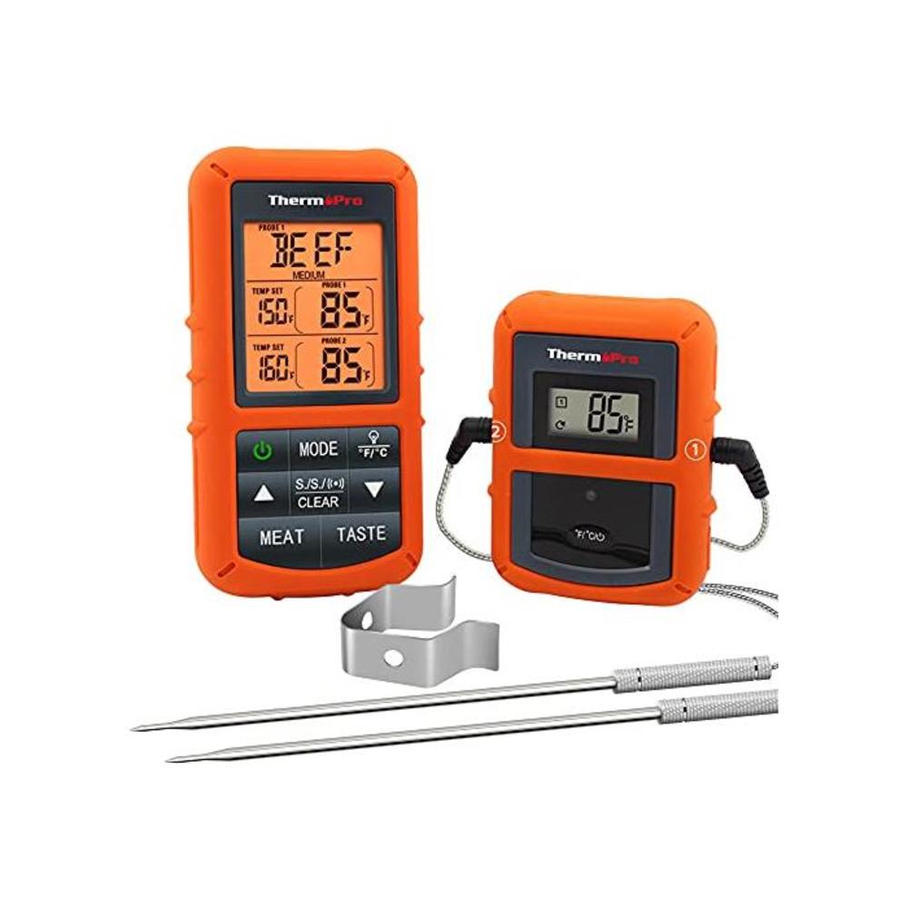 ThermoPro TP20 Wireless Remote Digital Cooking Food Meat Thermometer with Dual Probe for Smoker Grill BBQ Thermometer B01GE77QT0