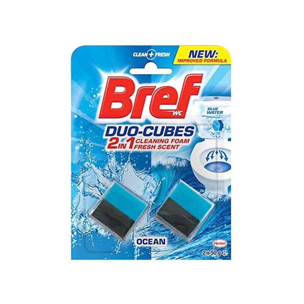 Bref Duo Cubes Original, 2in1 formula, In Cistern Toilet Tank Cleaner and deodoriser, Blue Water effect, 2x50g B07D2JQKRJ