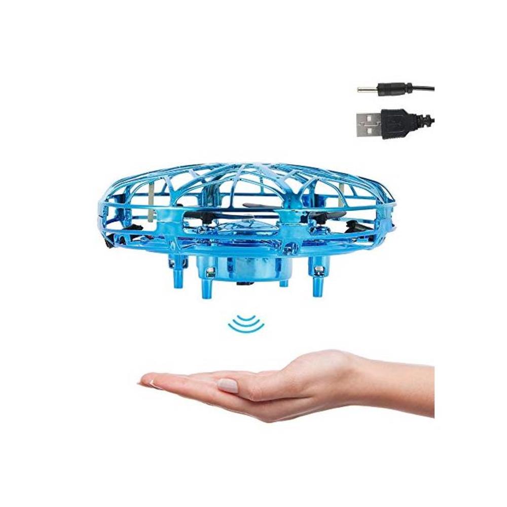 UFO Mini Drone Hand Operated Drones Small UFO Flying Toy With LED Light Hand Controlled Flying Ball Indoor Outdoor Motion Sensor Helicopter Ball Toys for Kids Boys Girls (blue) B08SBTRCB8