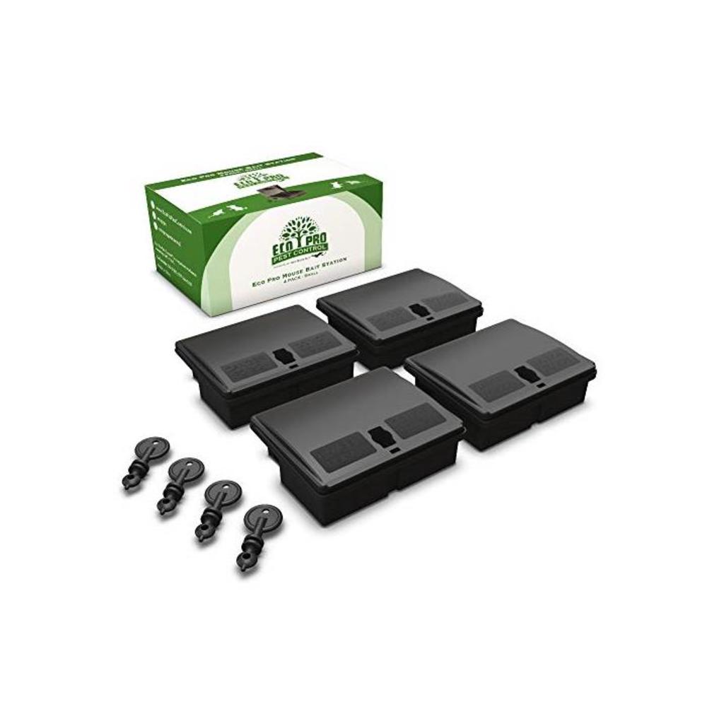 Mouse Bait Stations by Eco Pro - Small Rodent Trap Alternative - Keep Your Pets and Children Safe - Mice Poison (not Included) is Safely Placed Inside The Box Under Lock and Key - B07PFR7CJJ