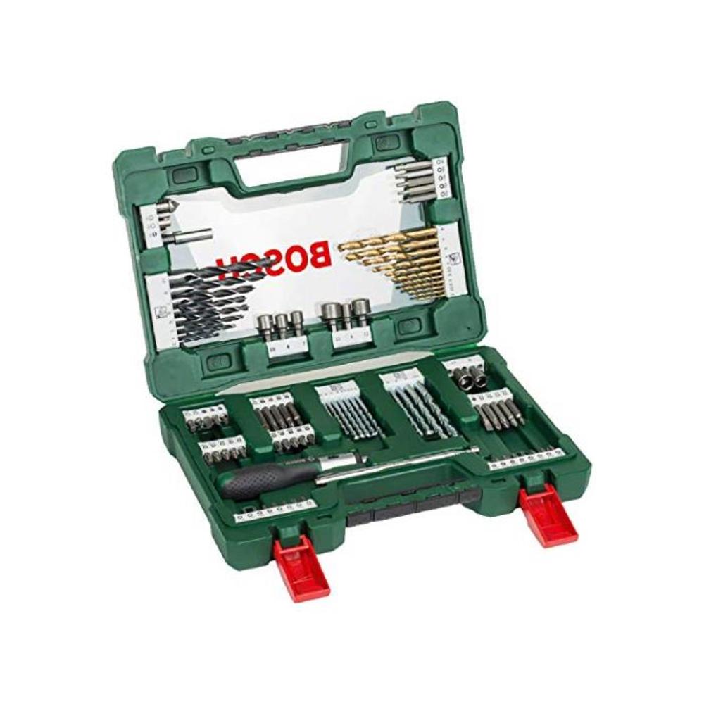Bosch 91-Piece V-Line Titanium Drill Bit and Screwdriver Bit Set with Ratcheting Screwdriver (For Wood, Masonry, and Metal) B00GGKMNTO