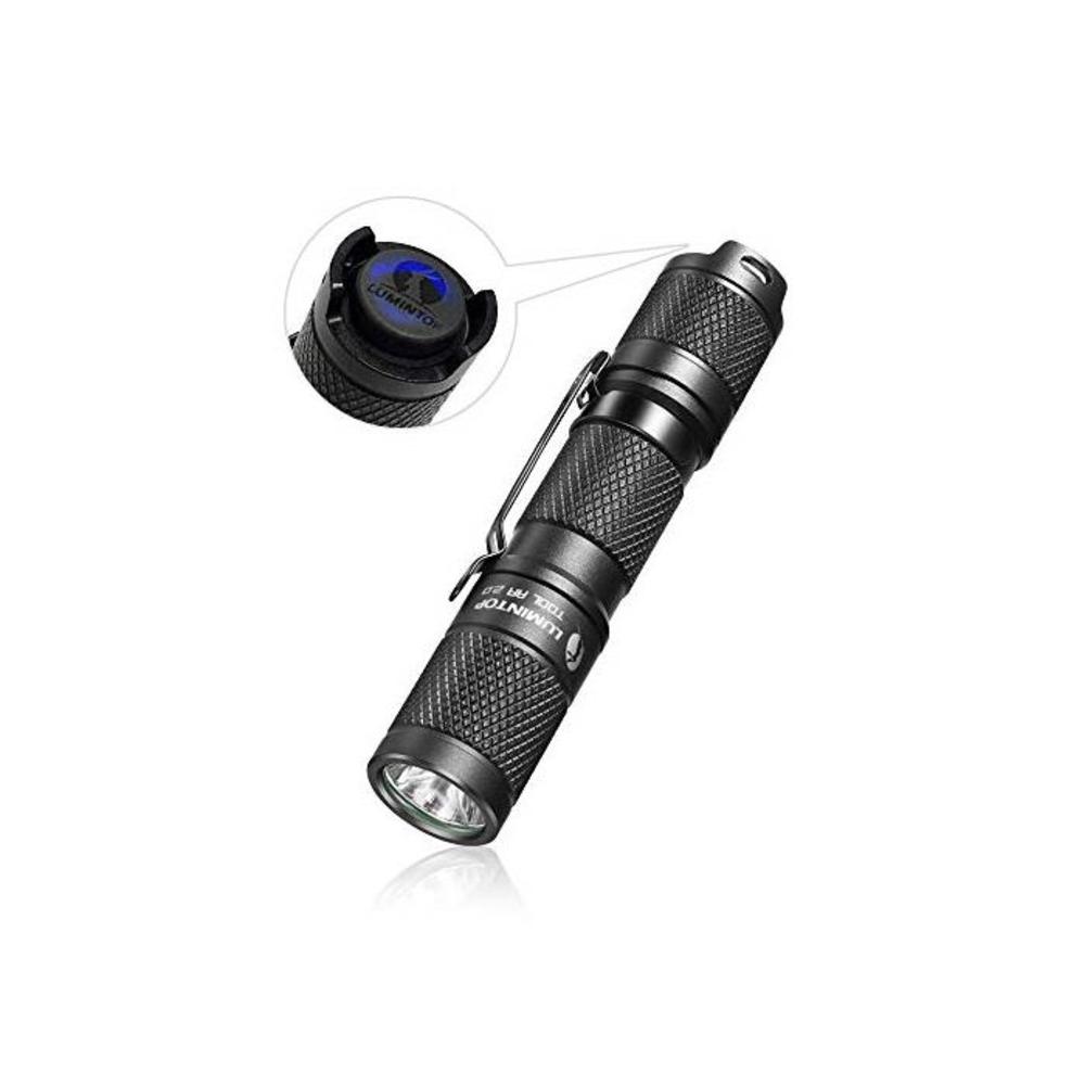 LUMINTOP Tool AA 2.0 LED Torch, Super Bright 650 Lumens Pocket-Sized Small Keyring EDC Flashlight, 5 Modes with Mode Memory IP68 Waterproof Powered by One AA or 14500 for Camping H B07XKS5H3G