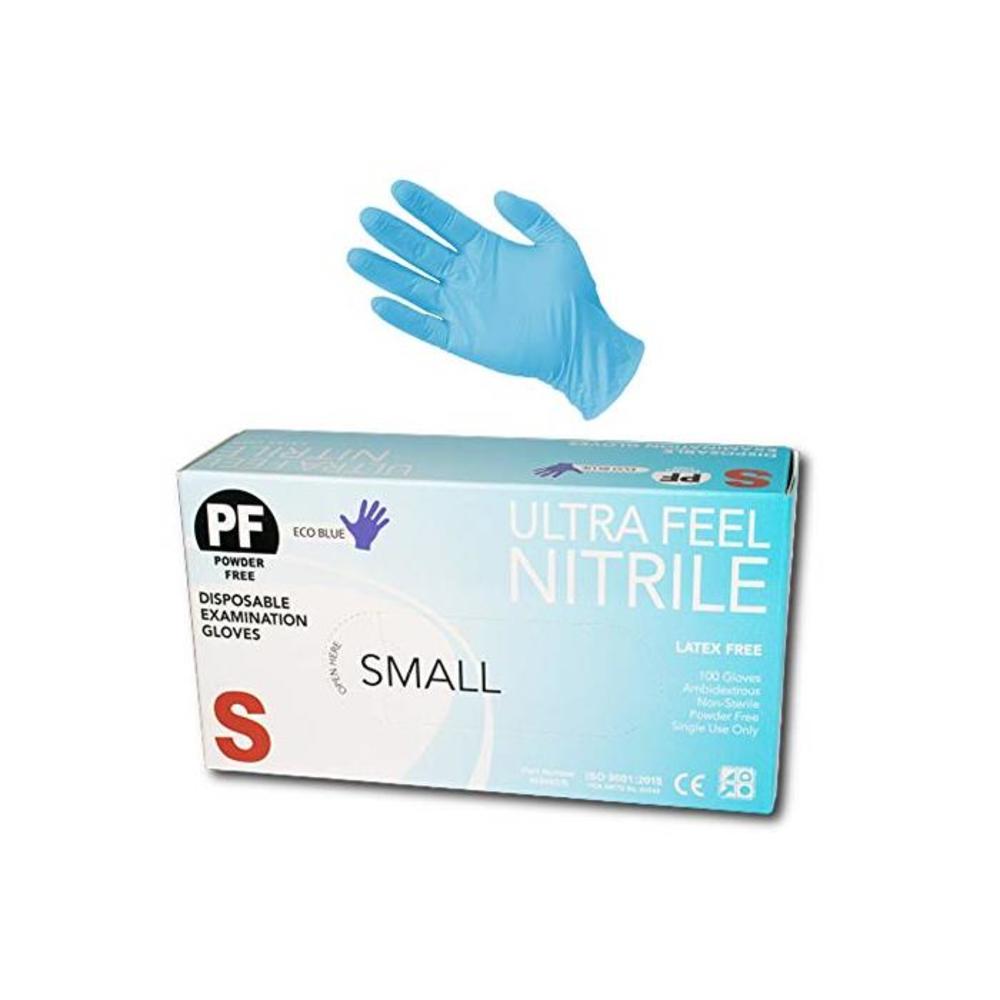 Ultra Feel Blue Nitrile Powder Free Latex Free Disposable Examination Gloves (Small) B084Z9S46Z