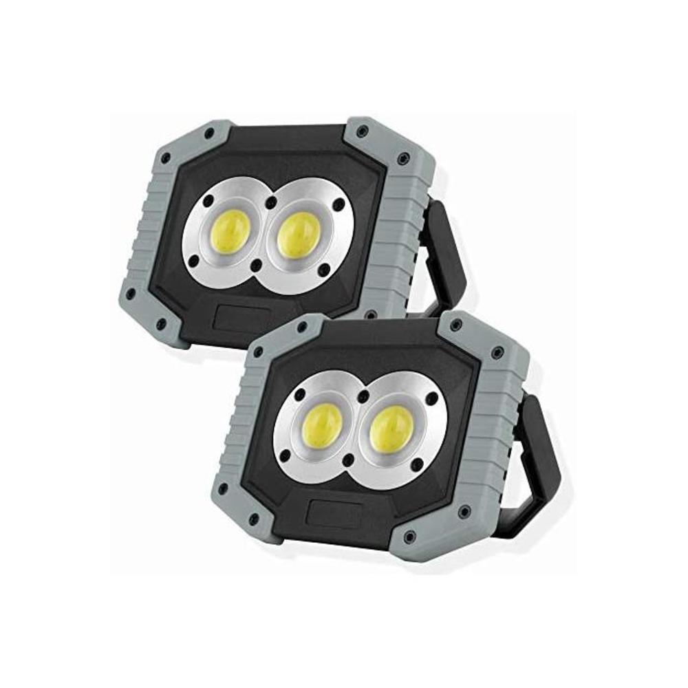 OTYTY COB 30W 1500LM LED Work Light 2 Pack, Rechargeable Portable Waterproof LED Flood Lights Outdoor Camping Hiking Emergency Car Repairing Job Site Lighting, W839-G 30.00W, 5.00V B07JD6B4MF