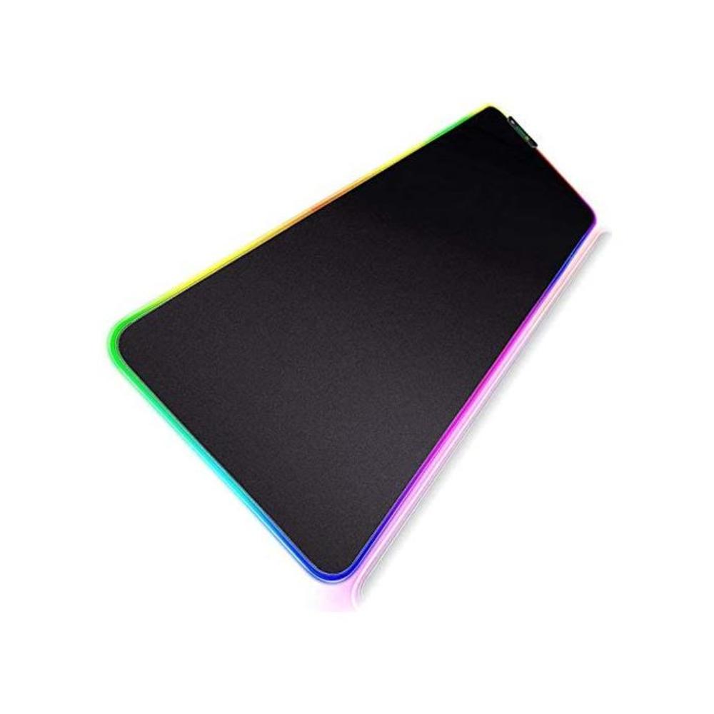 Geecol RGB Led Gaming Mouse Pad, Oversized Glowing Soft Extended Mousepad with Anti-Slip Rubber Base Computer Keyboard Pad Mat, 80 * 30cm(31.5 * 12 Inch) B07PY6SZLV