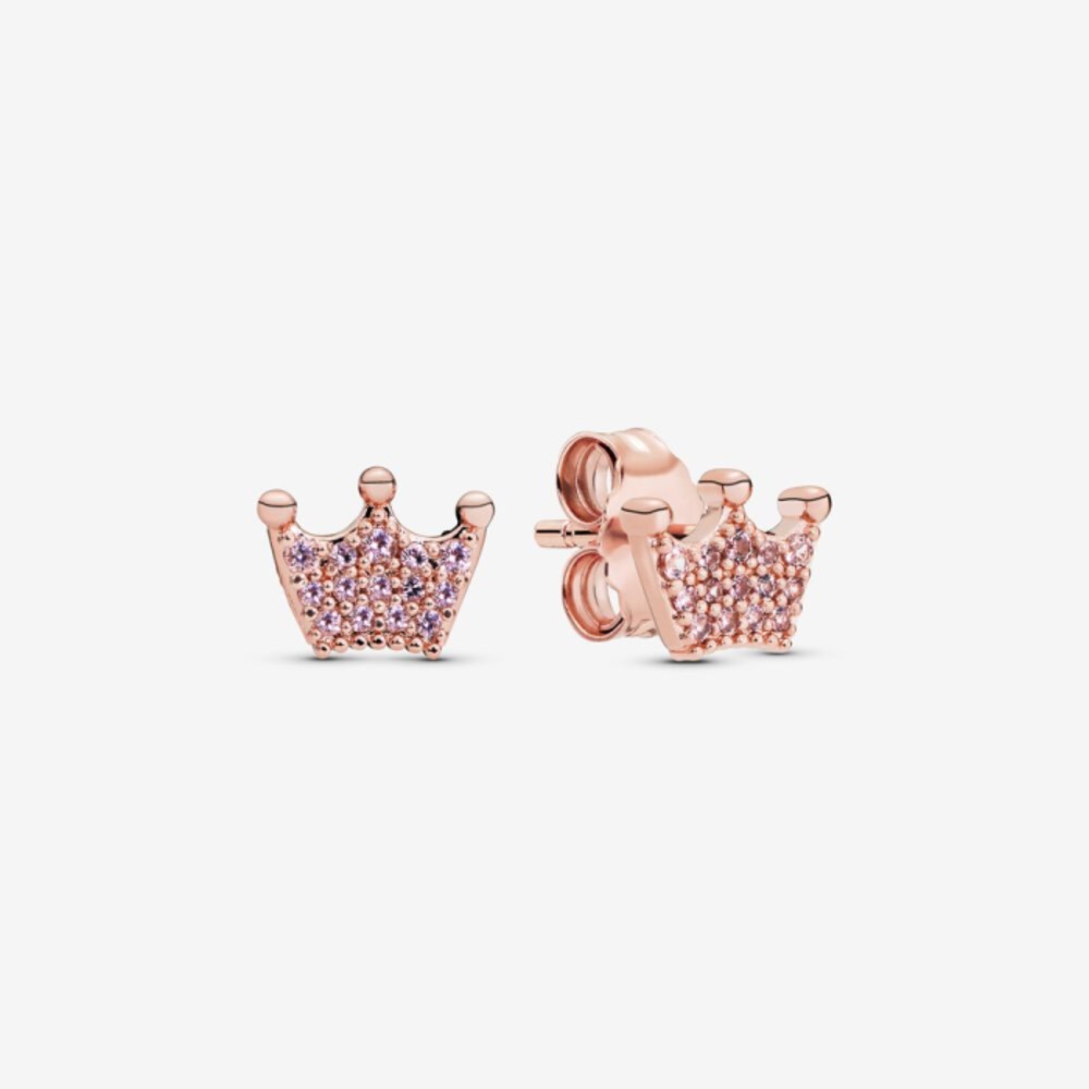판도라 핑크 크라운 스터드 이어링 287127NPO, Pandora Pink Crown Stud Earrings 287127NPO
