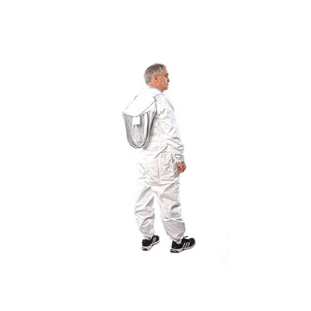 Beekeeping Suit by Forest Beekeeping Suitable for Beginner and Commercial Beekeepers White Cotton Coverall with Hood Brass Zippers Thumb Straps 12 inch Leg Zippers (XL) B078MGDV6G