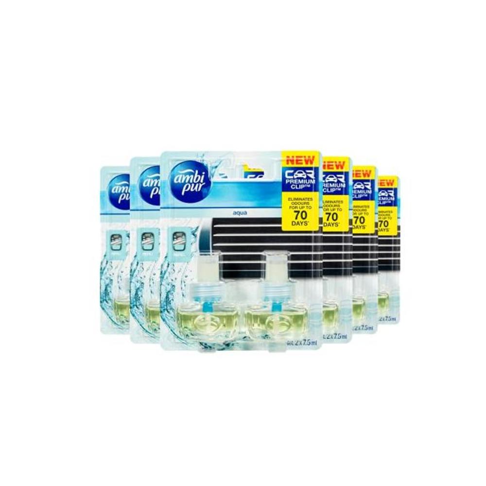 Ambi Pur Premium Clip Aqua Car Air Freshener Refill, 12 Pack B07H7MXVTB