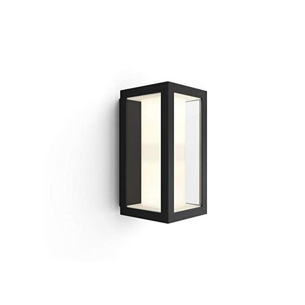 Philips Hue White and Colour Ambiance LED Impress Hue Wall Lantern Slim Black, Compatible with Alexa B07KMPCHBV