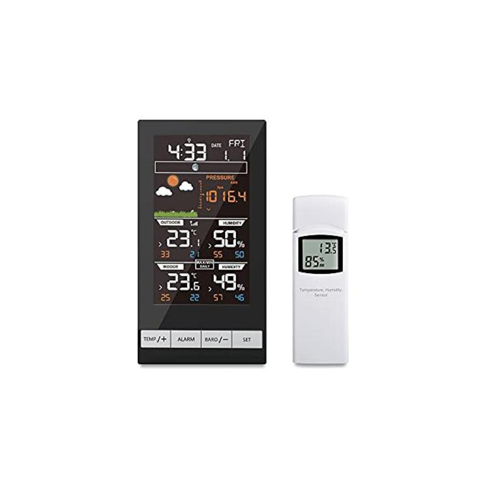 ECOWITT Digital Wireless Colour Weather Station Indoor Outdoor Temperature Thermometer Humidity, Ice Alert, Barometric Pressure, Moon Phase, Weather Forecast, Alarm Clock Snooze B07D584MRP