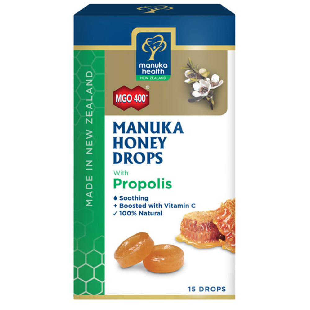 마누카헬스 마누카 허니 드롭 레몬 파우치 55 개 250g Manuka Health Manuka Honey Drops Propolis 15 Pack 65g