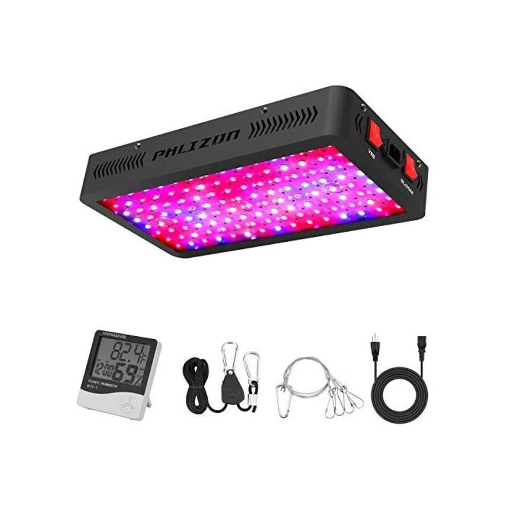 Phlizon 1200W LED Plant Grow Light,with Thermometer Humidity Monitor,with Adjustable Rope,Full Spectrum Double Switch Plant Light for Indoor Plants Veg and Flower- 1200W(10W Leds 1 B07527N1F7