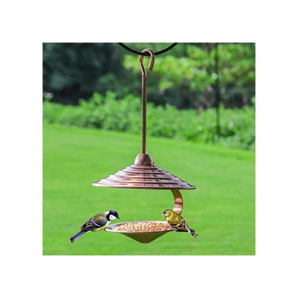 DYAO Outdoor Hanging Wild Bird Feeder,Metal Hopper Bird Feeder for Garden Yard Outside Decoration.Copper Surface Treatment. B07V44ZHL9
