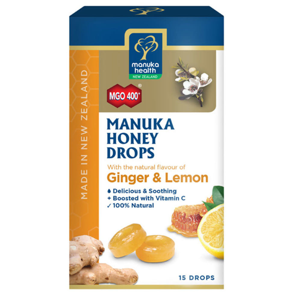 마누카헬스 마누카 허니 드롭 Lemon and Ginger 15팩 65g Manuka Health Manuka Honey Drops Lemon and Ginger 15 Pack 65g