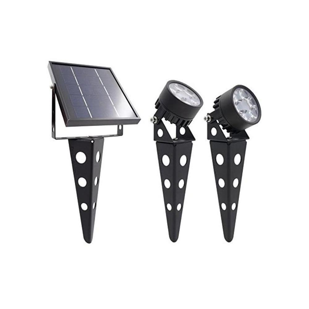 Legacy Mini 50X Twin Solar-Powered LED Spotlight (Warm White LED), Black Finish, Outdoor Garden Yard Landscape Downlight B07CL5L4WS