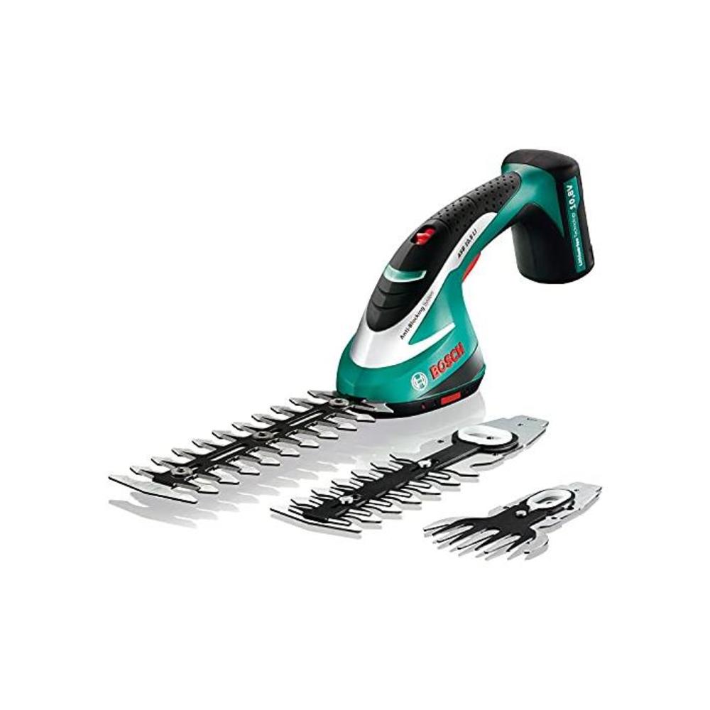 Bosch Cordless Shrub Shear Set with 3 Blades ASB 10,8 LI (Integrated LithiumIon Battery, 10,8 Volt, 2 Shrub Blades and 1 Grass Blade Included, in Case) B07J3CBF1M