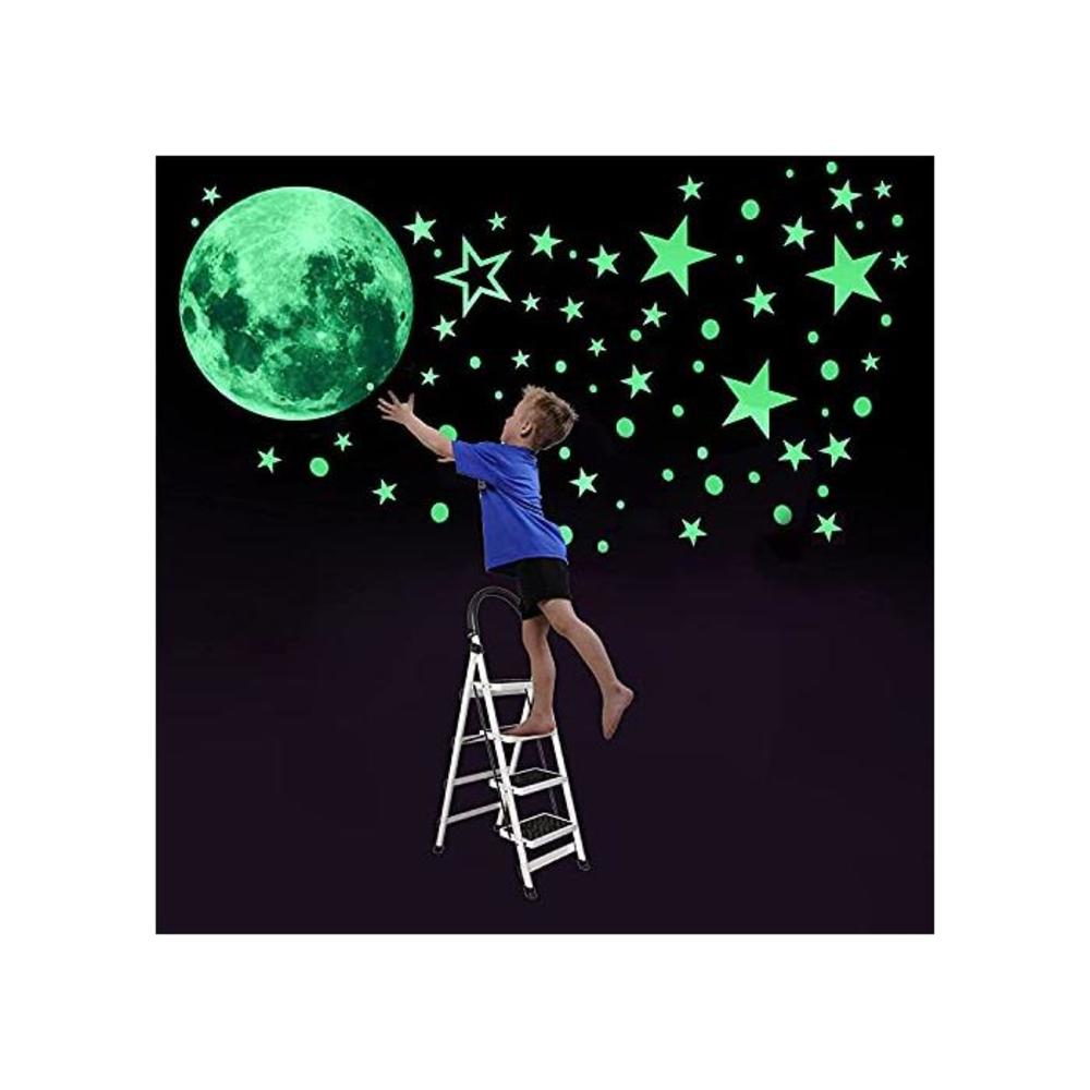 Home-Mart 3D Glow in The Dark Stickers, 435pcs Luminous Dots Stars and Moon DIY Wall Stickers for Ceiling Or Walls, Glow Brighter and Longer Perfect for Kids Bedroom Living Room De B08L32WSVC