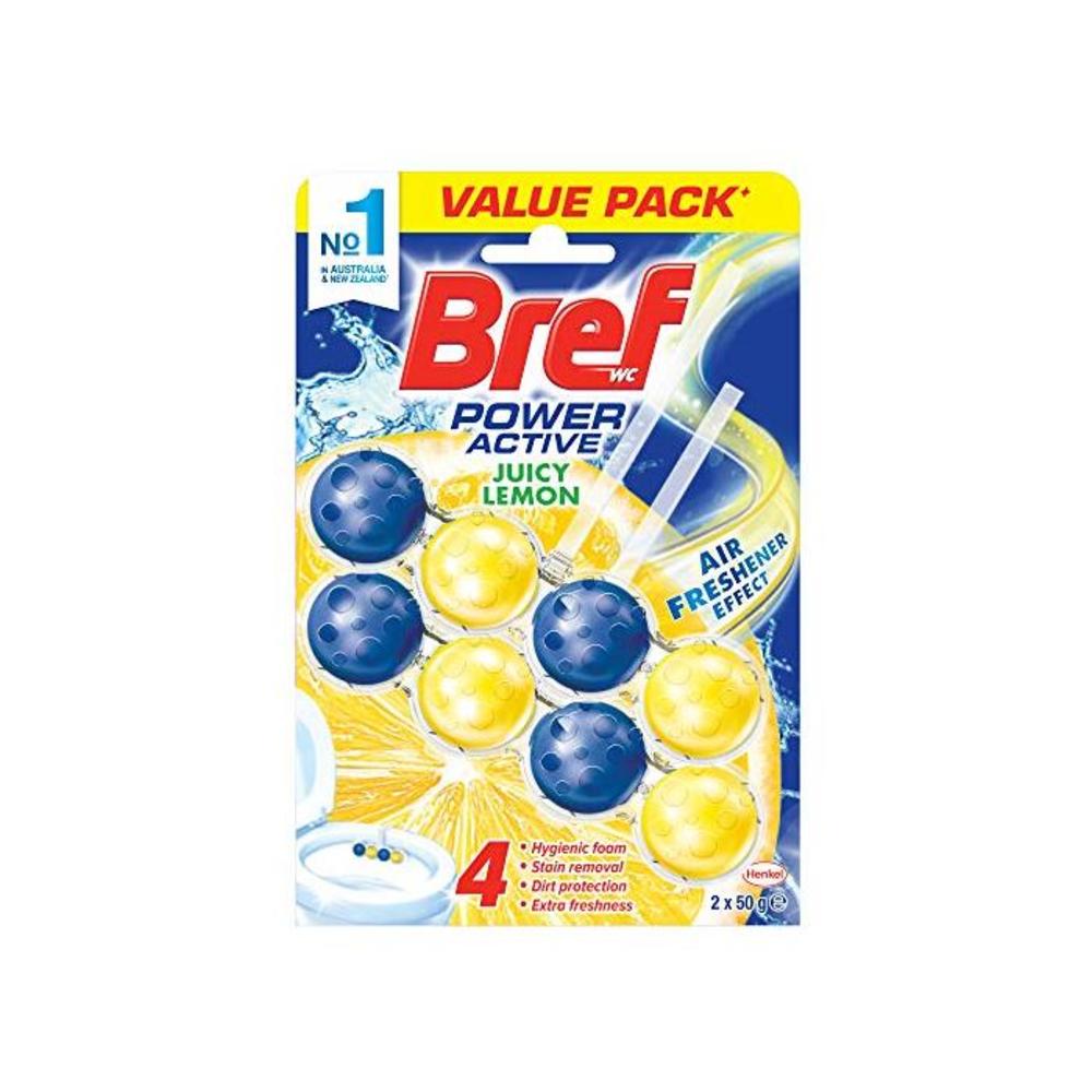 Bref Power Active Juicy Lemon, Rim Block Toilet Cleaner, 2x50g B07D2LBSHM