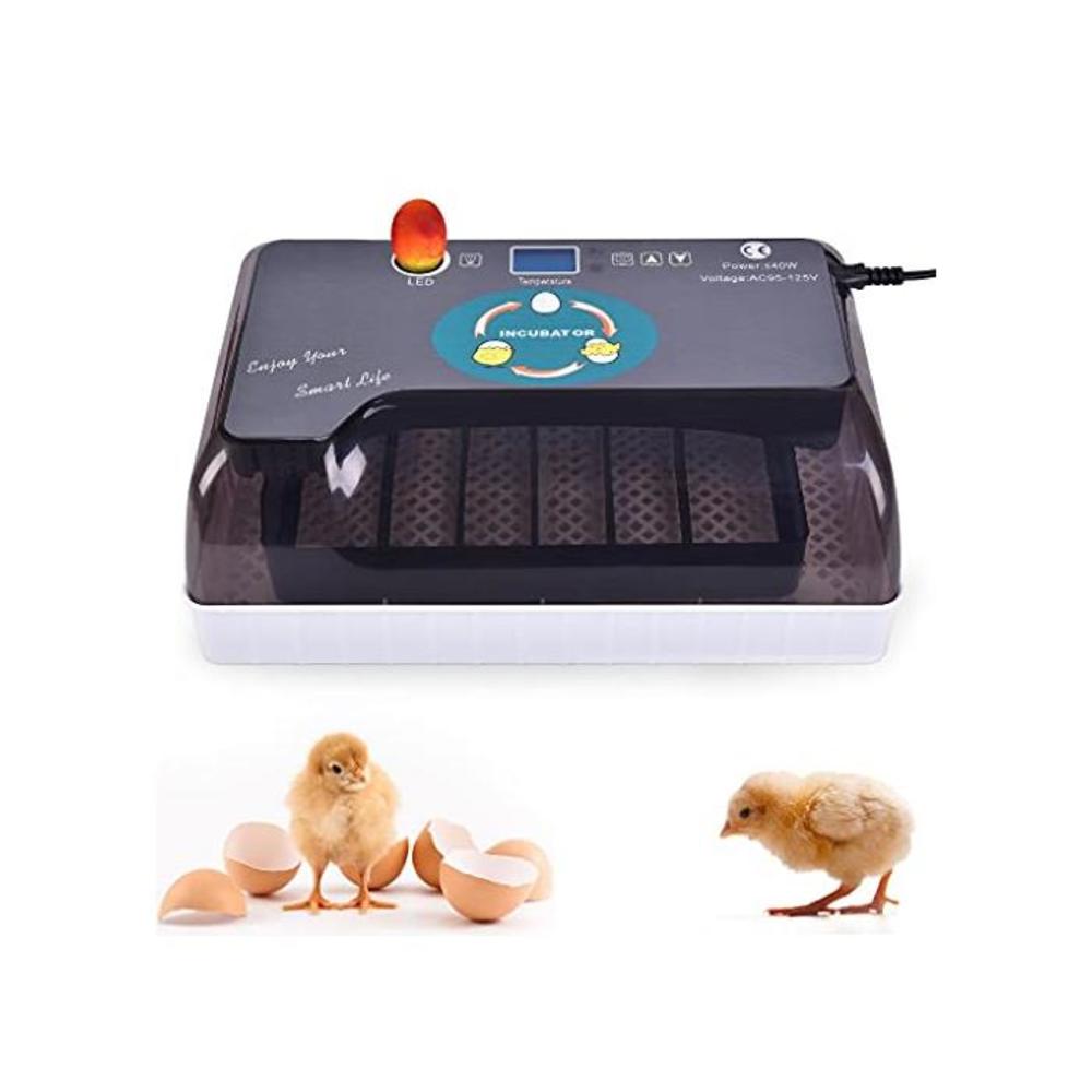 Egg Incubator, 12Eggs Digital Incubators with Fully Automatic Egg Turning and Temperature Humidity Control LED Candler Automatic Incubator Breeder for Chicken, Ducks, Birds &amp; More B092ZWF8Z1