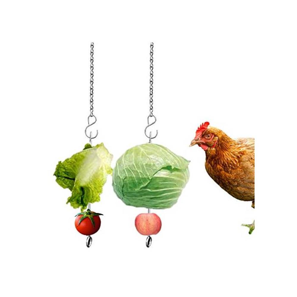 Suplklz Chicken Vegetable Hanging Feeder Toy for Hens Pet Chicken Veggies Skewer Fruit Holder for Hens Large Bird B08H4S2MKG