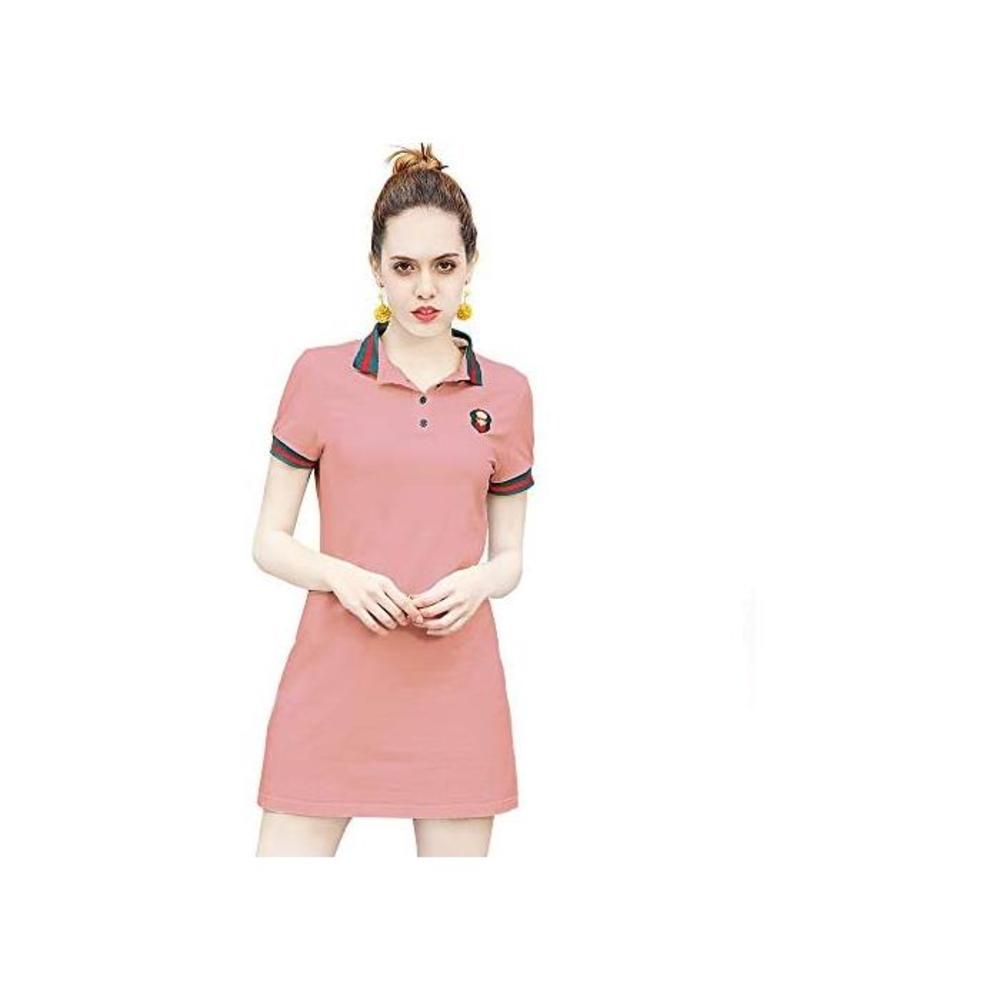 YXLUOKY Womens Short Sleeved Dresses Simple Polo Dresses Casual Sport T-Shirt Tops B08B3RL2ZC