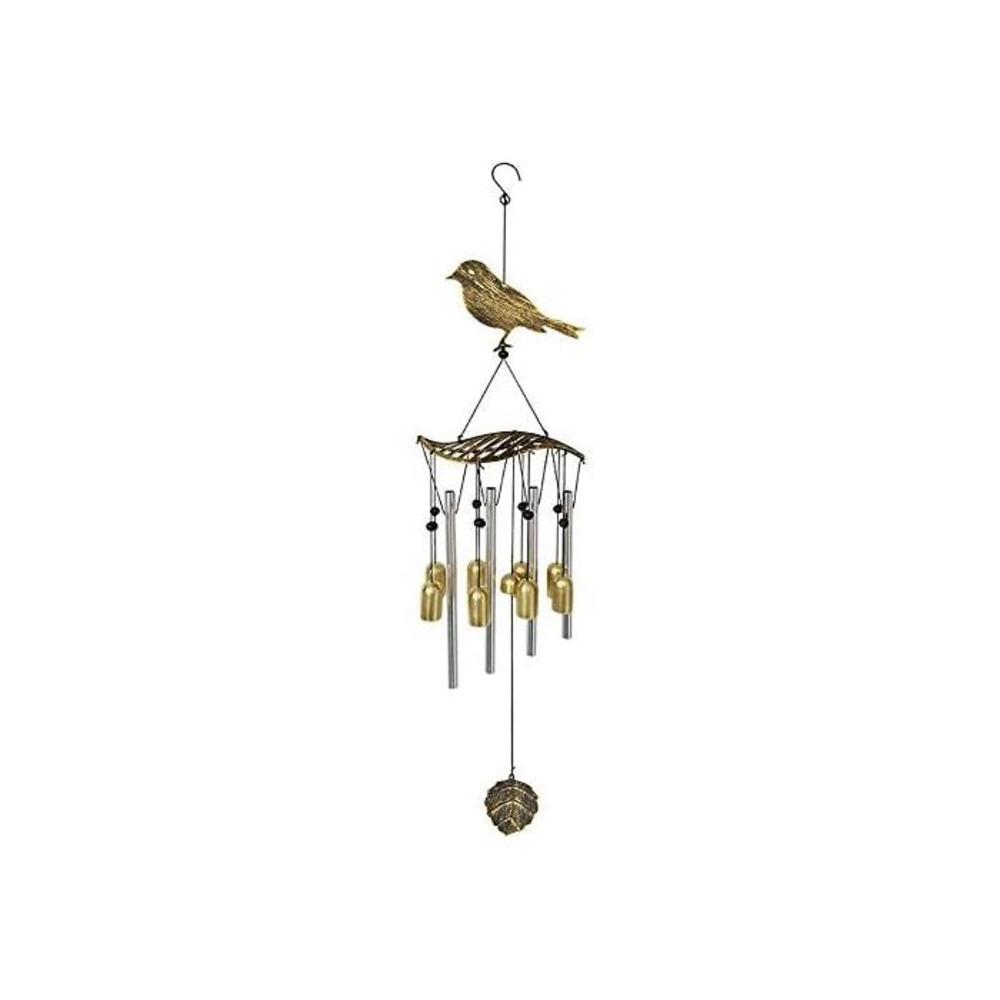 BLESSEDLAND Bird Wind Chime-4 Hollow Aluminum Tubes -8 Bells and Leaf top -Wind Chime with S Hook for Indoor and Outdoor… B085QMHYVY