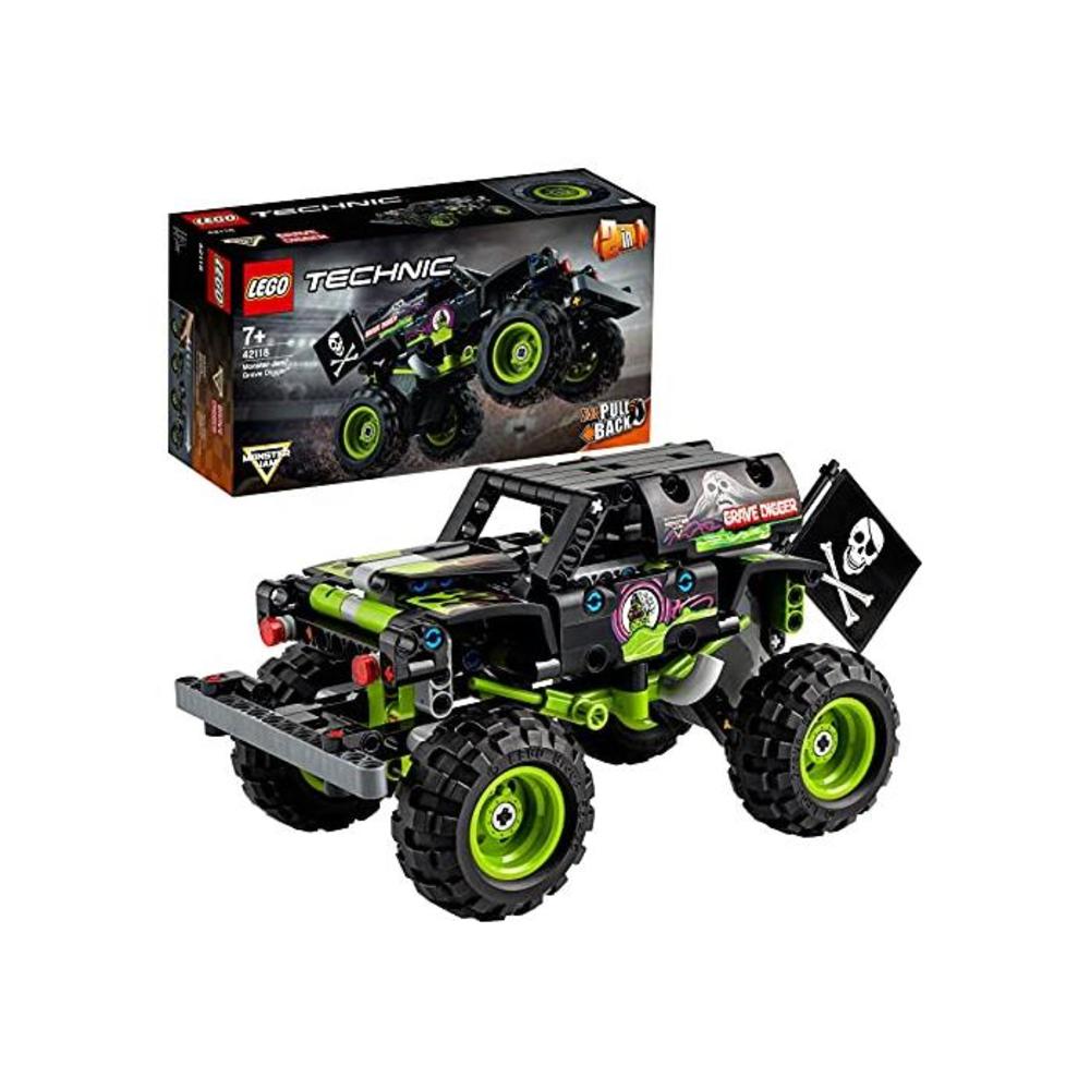 LEGO 레고 42118 테크닉 몬스터 Jam Grave Digger Truck 토이 to Off-Road Buggy Pull Back 2 in 1 빌딩 Set B08G4K8Y1F