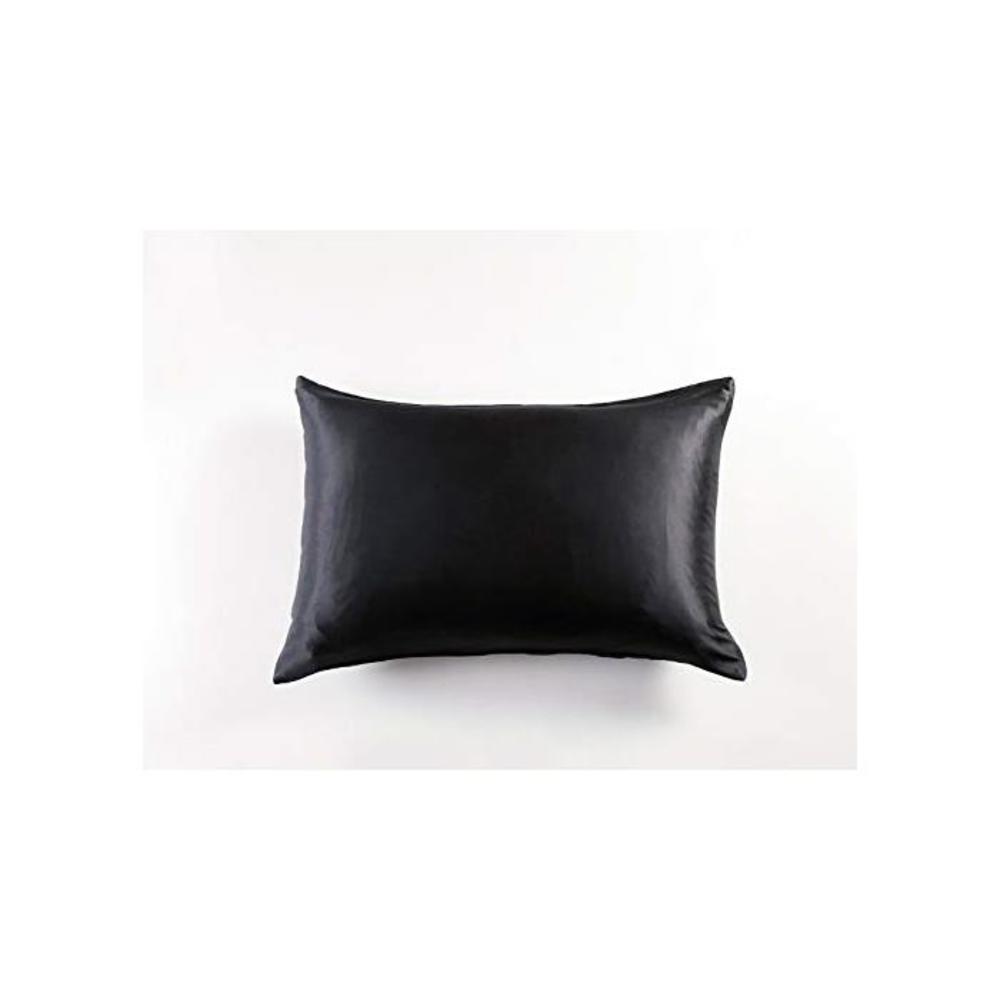 Gioia Casa Two Sided 100% Mulberry Silk Luxury Hypoallergenic Pillowcase Plain Anti-Wrinkle Washable (Black) B0814H4PQ2