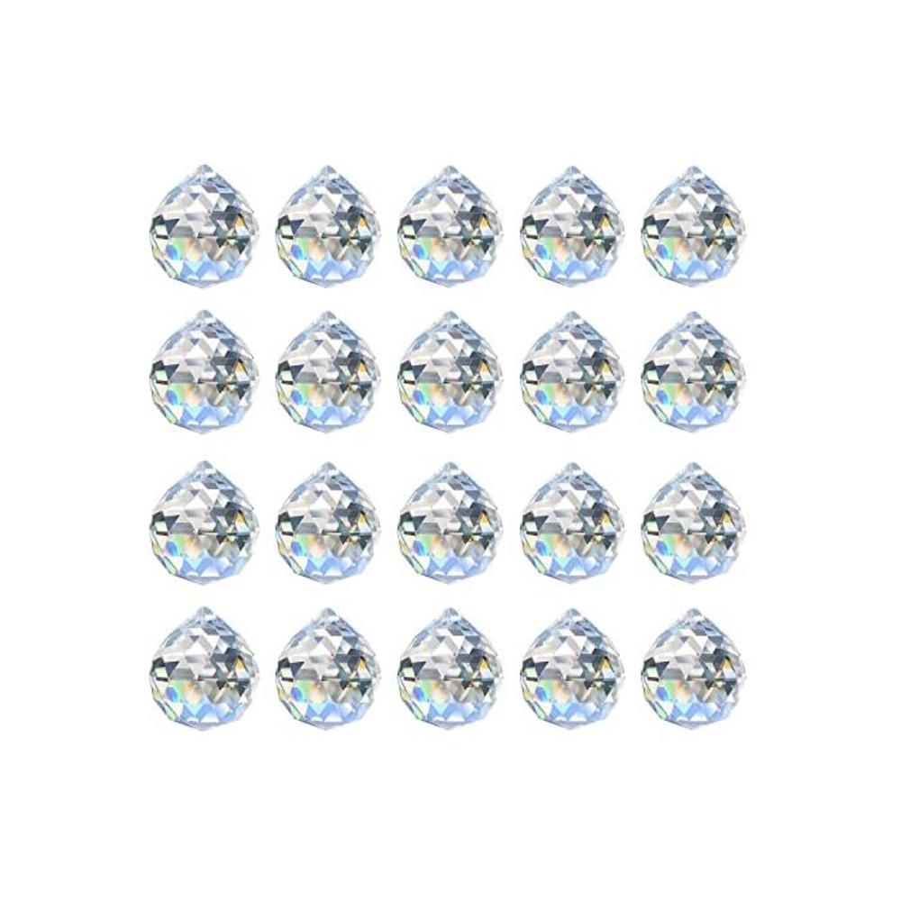 MerryNine Clear Crystal Ball Prism Suncatcher Rainbow Pendants Maker, Hanging Crystals Prisms for Windows, for Feng Shui, for Gift (0.8/20mm 20Pack) B07T5KPLXB