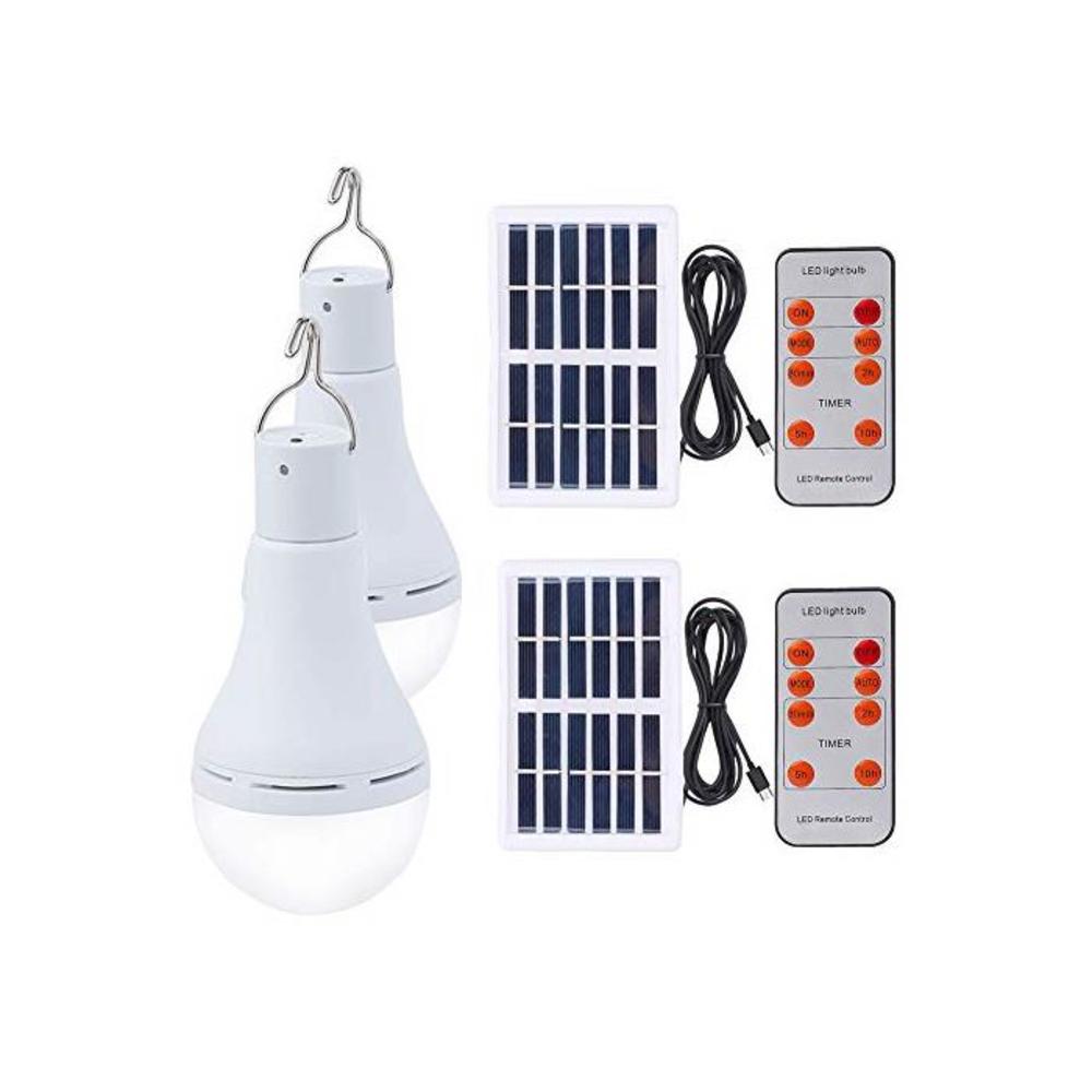 Solar Light Bulb Outdoor Portable Rechargeable Solar lamp Lights for Home Yard Patio Garden Umbrellar Chicken Coop Pet House Emergency Blackout Camping Dimmable Light Sensor Remote B08YYF5TVR