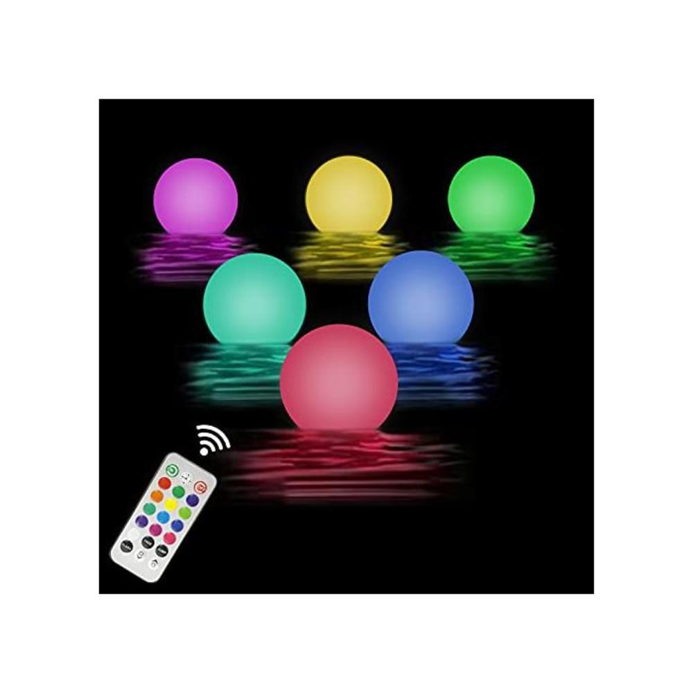 Aokely Floating Pool Lights 1pack 3.2 RGB Color Changing Remote Control Pool Balls Battery Operated IP68 Waterproof LED Ball Lights, Pefect for PoolPondPartyGarden Decoration B07RW5X9YB