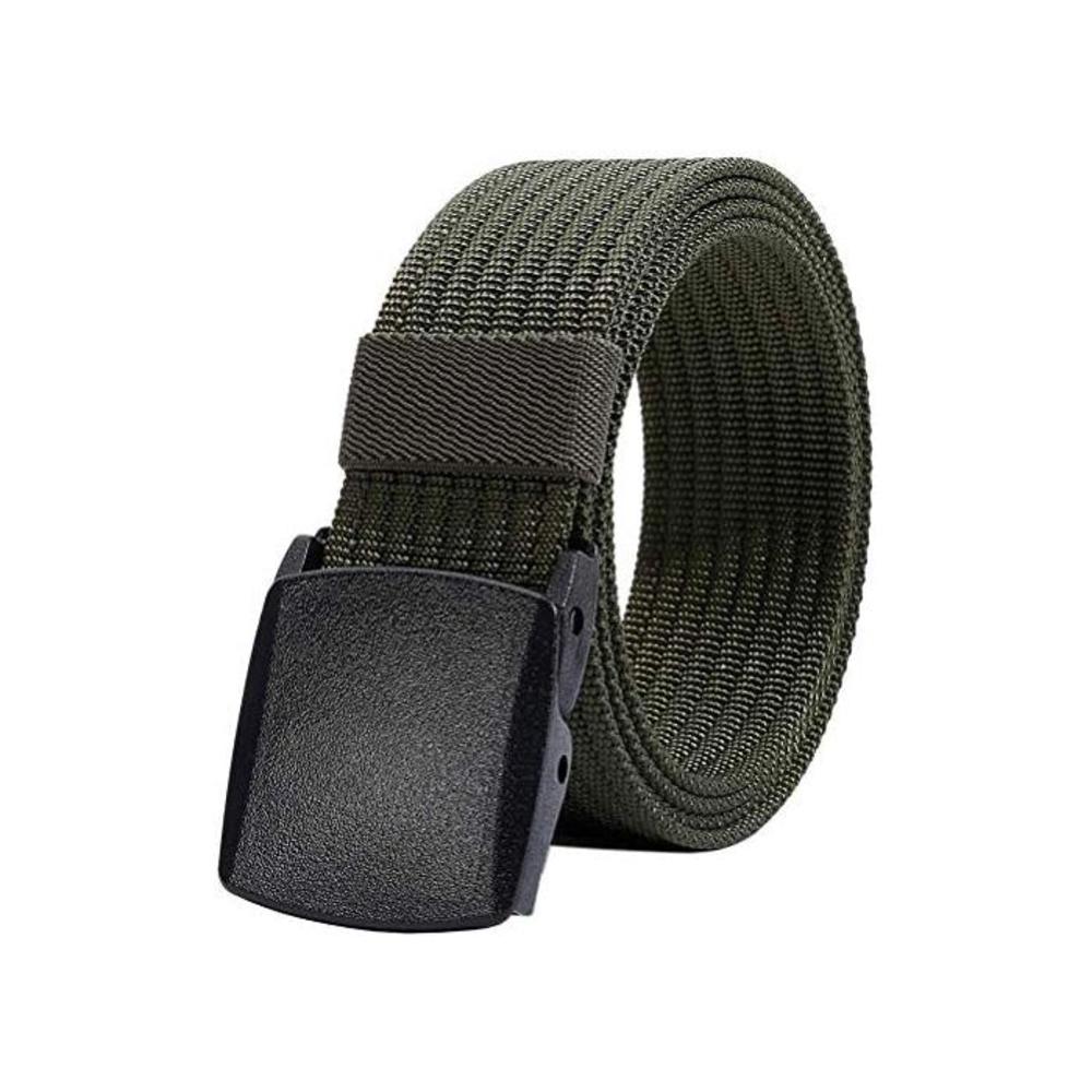 Nylon Belt for Men, Military Tactical Belt with YKK Plastic Buckle, Durable Breathable Waist Belt for Work Outdoor Cycling Hiking Skiing,Adjustable for Pants Size Below 46inches[53 B07DP6BYHX