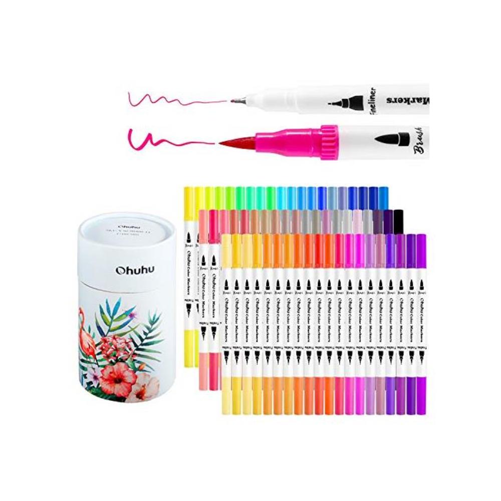 120 Colors Art Markers Set, Ohuhu Dual Tips Coloring Brush Fineliner Color Marker Pens, Water Based Marker for Calligraphy Drawing Sketching Coloring Bullet Journal,Mothers Day Bac B087JMVXCL