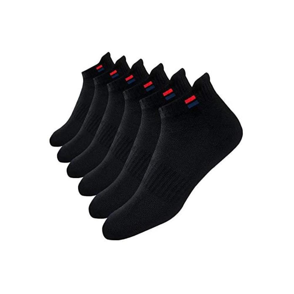 NAVYSPORT Unisex Athletic Cotton Cushion Ankle Socks with Sports Tab for Running, Gym, Training, Casual Wear, for Men &amp; Women, Pack of 6 B087Z8CZQC
