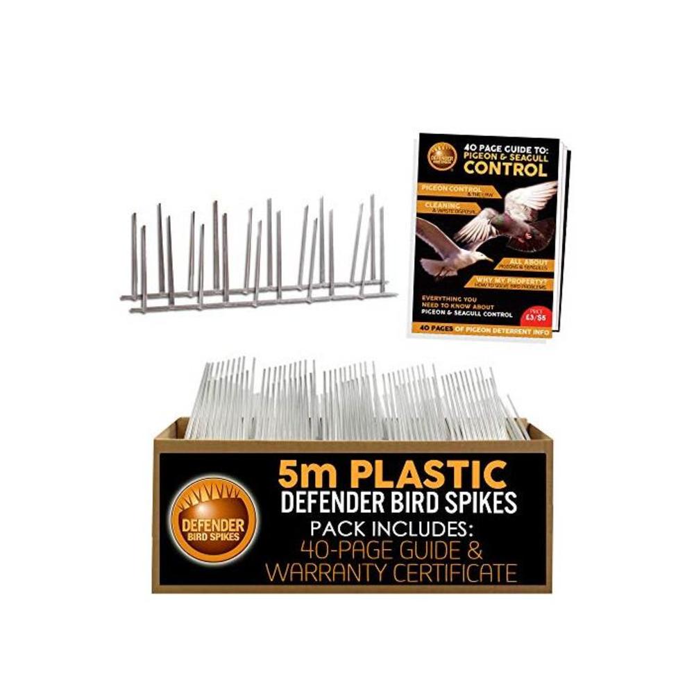 Defender Narrow Plastic Bird and Pigeon Spikes 5 Metre Pack - 15 x 334mm Strips. A Humane Bird and Pigeon Control Deterrent. Get rid of Pigeons and Scare Birds with Our Anti-roosti B006Z65TTU