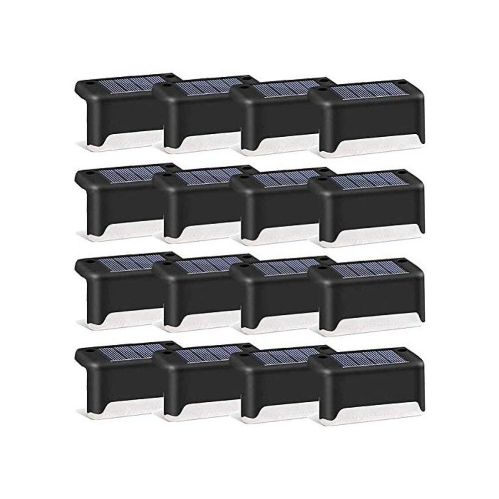 JYDirect Solar Deck Lights Outdoor, 16 Pack Solar Step Lights LED Waterproof Solar Fence Lights for Outdoor Deck, Patio, Stair, Yard, Path and Driveway (Black) B08RB8LYZ2