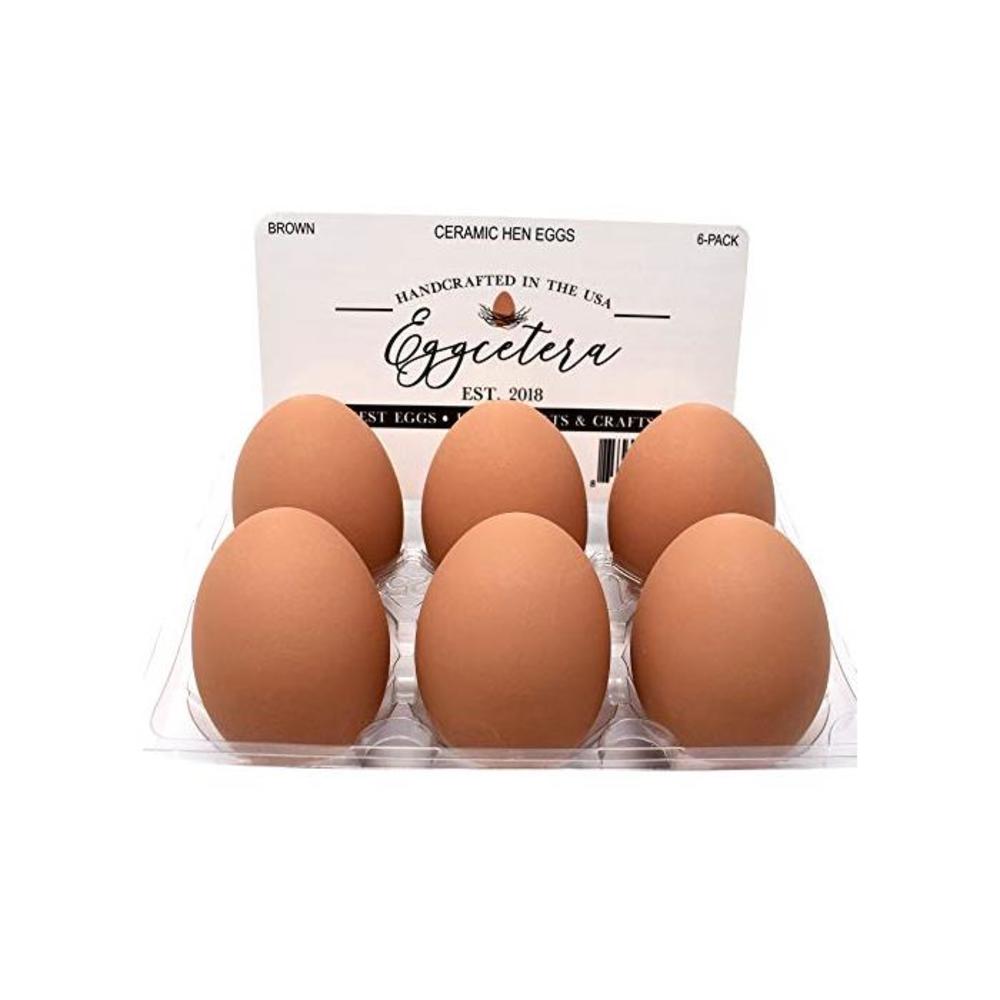 Eggcetera Ceramic Nest Eggs 6-Pack (Brown) B089QTY84B