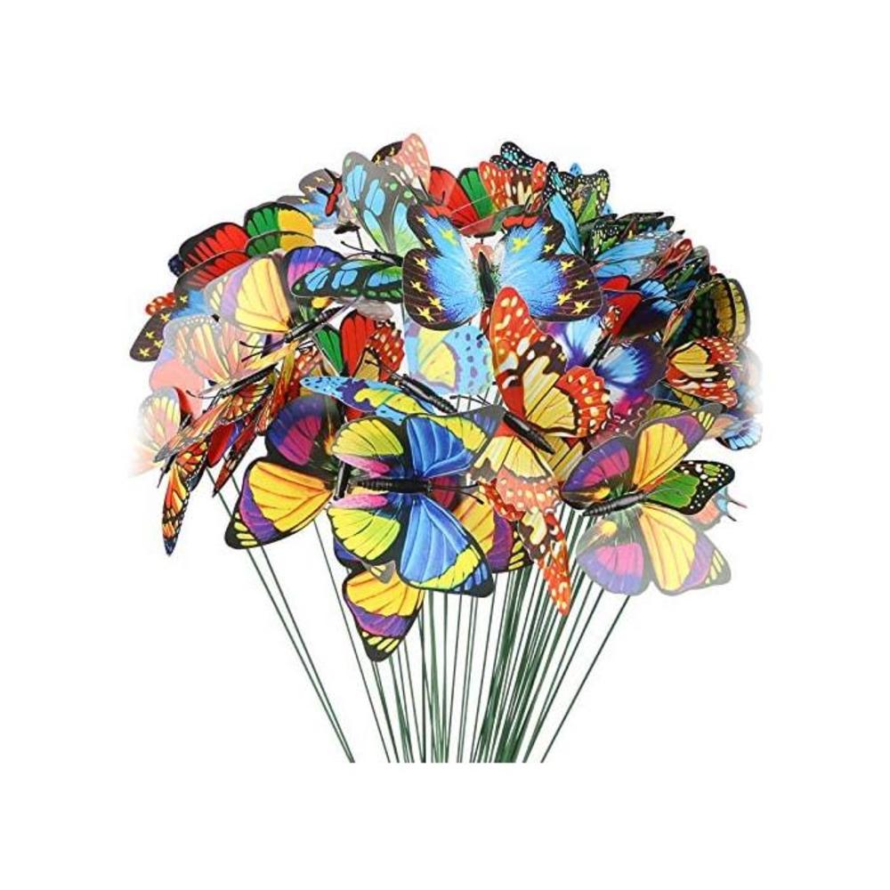 VGOODALL Butterfly Stakes, 50pcs 11.5inch Garden Butterfly Ornaments, Waterproof Butterfly Decorations for Indoor/Outdoor Yard, Patio Plant Pot, Flower Bed, Home Decoration B07C5ZTNC5