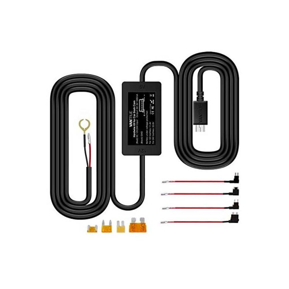 Vantrue Dash Cam Hardwire Kit 13 Feet Mini USB Hard Wire Car Charger Cable Kit Compatible with OnDash N2 Pro /N2 /N1 Pro /T2/ X3 /X1, GPS Navigator, Radar Detector B073QNDP45