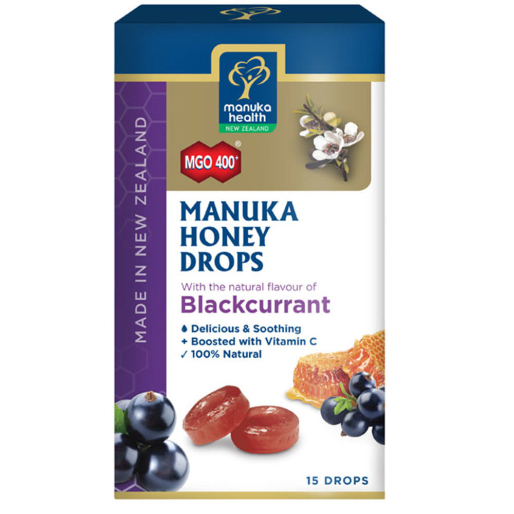 마누카헬스 마누카 허니 드롭 Blackcurrant 15팩 65g Manuka Health Manuka Honey Drops Blackcurrant 15 Pack 65g