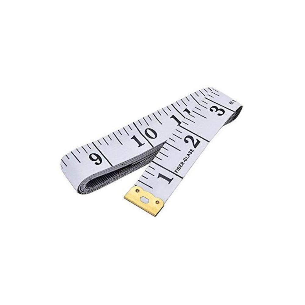 U-horizon 60 Inch 150cm Soft Tape Measure for Sewing Tailor Flexible Cloth Ruler Body Size Measurement, White B07F36LJMD
