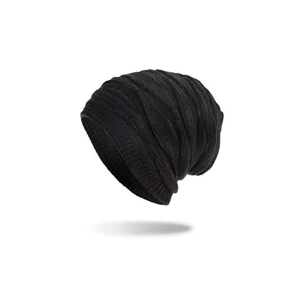 Home-Mart Winter Beanie Hat Men Warm Knit Long Slouch Skull Cap Thermal with Soft Fleece Lining B08BRJ47S9