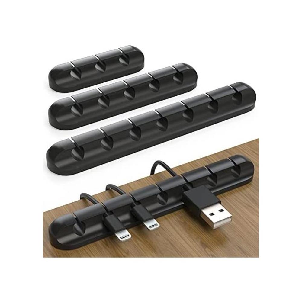 Advoxe Pack of 3 Cable Management with 3, 5, and 7 Slots - Cord Organiser Rack with Silicone Adhesive for Decluttering Your Desk B092LFB9XH