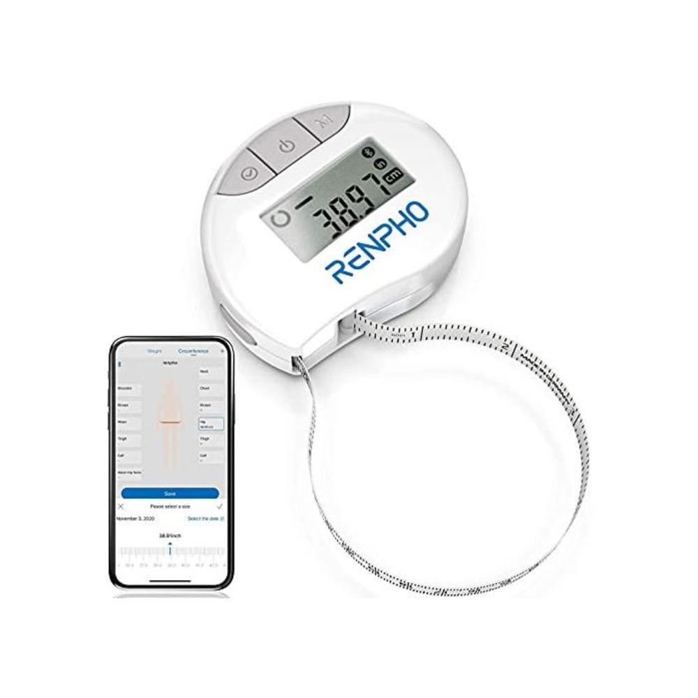 Smart Tape Measure Body with App - RENPHO Bluetooth Measuring Tapes for Body Measuring, Weight Loss, Muscle Gain, Fitness Bodybuilding, Retractable, Measures Body Part Circumferenc B082W886W9